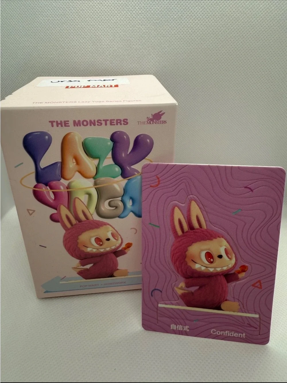 Lazy Yoga Labubu Figure - Confident Pink
